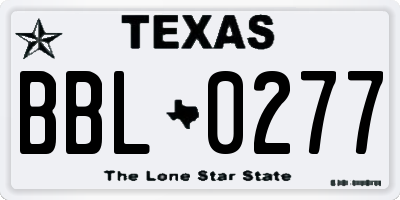 TX license plate BBL0277