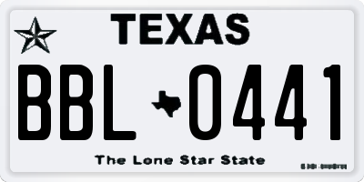 TX license plate BBL0441