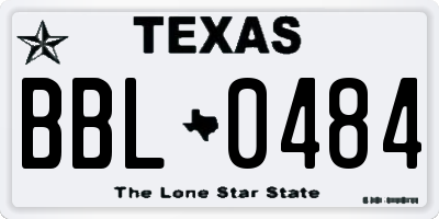 TX license plate BBL0484