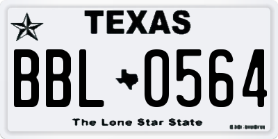 TX license plate BBL0564