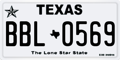 TX license plate BBL0569