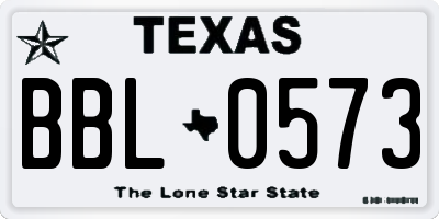 TX license plate BBL0573
