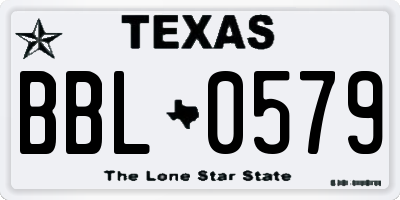 TX license plate BBL0579
