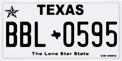 TX license plate BBL0595