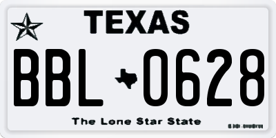 TX license plate BBL0628