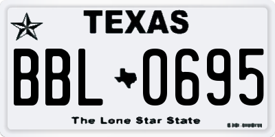 TX license plate BBL0695