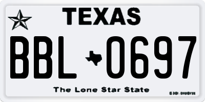 TX license plate BBL0697