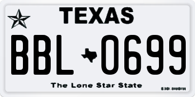 TX license plate BBL0699