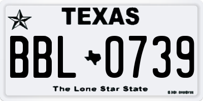 TX license plate BBL0739