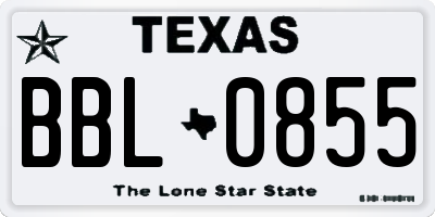 TX license plate BBL0855