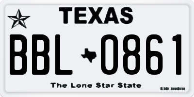 TX license plate BBL0861