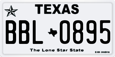 TX license plate BBL0895