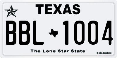 TX license plate BBL1004
