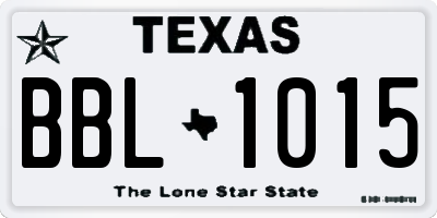 TX license plate BBL1015