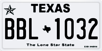 TX license plate BBL1032