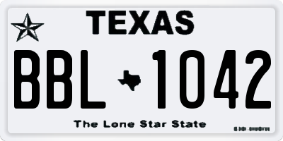 TX license plate BBL1042