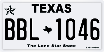 TX license plate BBL1046