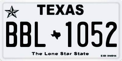 TX license plate BBL1052