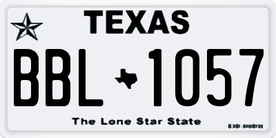 TX license plate BBL1057