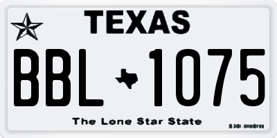 TX license plate BBL1075