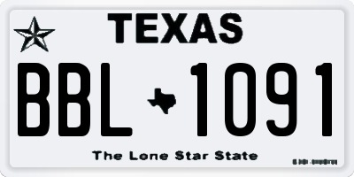 TX license plate BBL1091