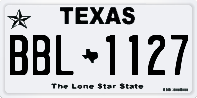 TX license plate BBL1127