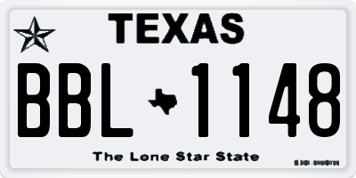 TX license plate BBL1148