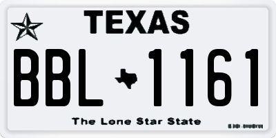 TX license plate BBL1161