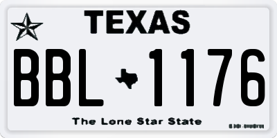 TX license plate BBL1176