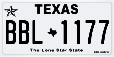 TX license plate BBL1177