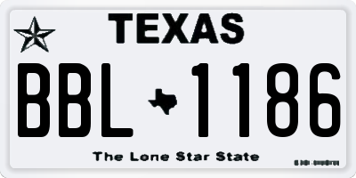 TX license plate BBL1186
