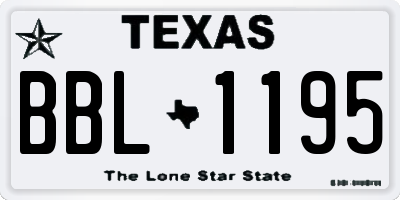TX license plate BBL1195