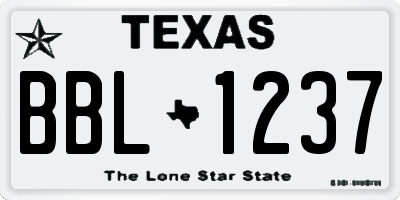 TX license plate BBL1237