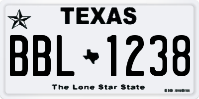 TX license plate BBL1238