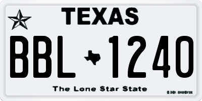 TX license plate BBL1240