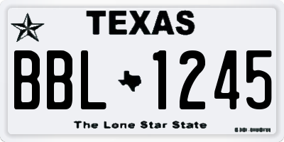 TX license plate BBL1245