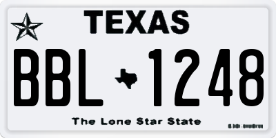 TX license plate BBL1248