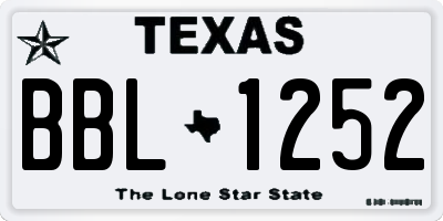 TX license plate BBL1252
