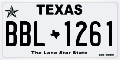 TX license plate BBL1261