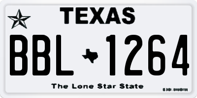 TX license plate BBL1264