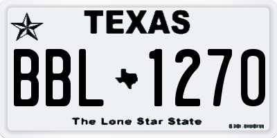 TX license plate BBL1270