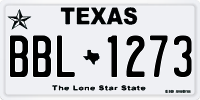 TX license plate BBL1273