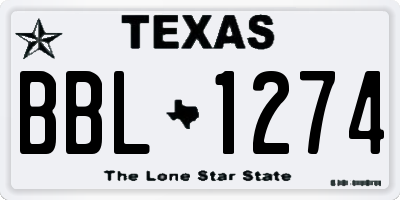 TX license plate BBL1274
