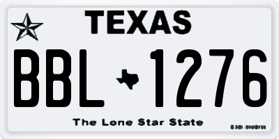 TX license plate BBL1276