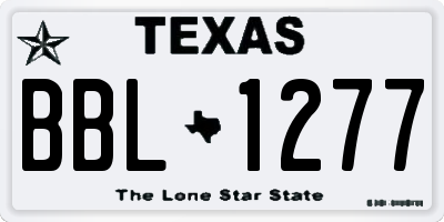 TX license plate BBL1277