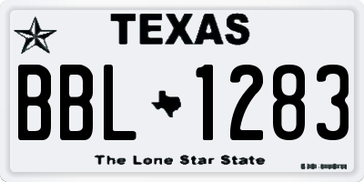 TX license plate BBL1283