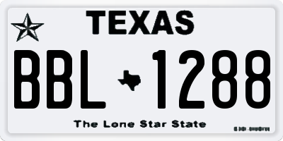 TX license plate BBL1288