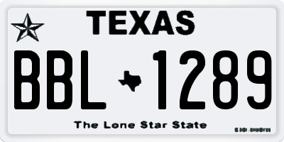 TX license plate BBL1289