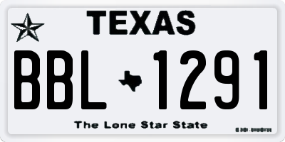 TX license plate BBL1291