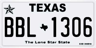 TX license plate BBL1306